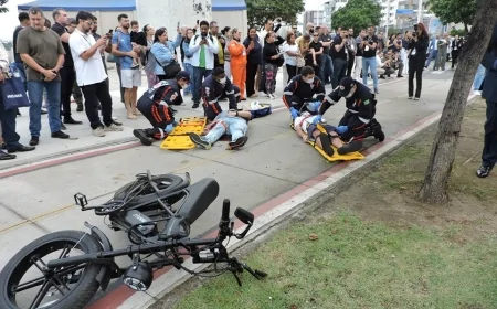 Simulado do SAMU 192 testa resgate aéreo e atendimento a múltiplas vítimas em acidente com bicicletas elétricas